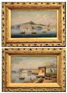 Coppia di vedute del Golfo di Napoli.
